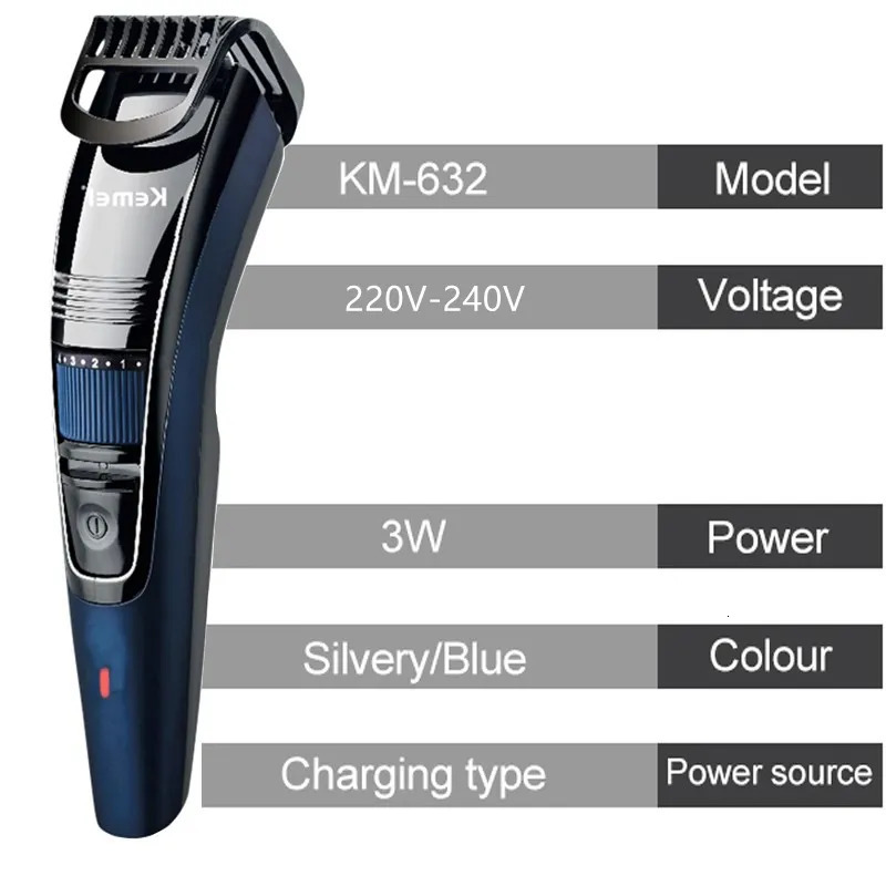 Electric Shavers Men's grooming Beard Trimmer hair mustache trimer professional stubble face rechargeable hair cutting machine adjustable 110mm 2