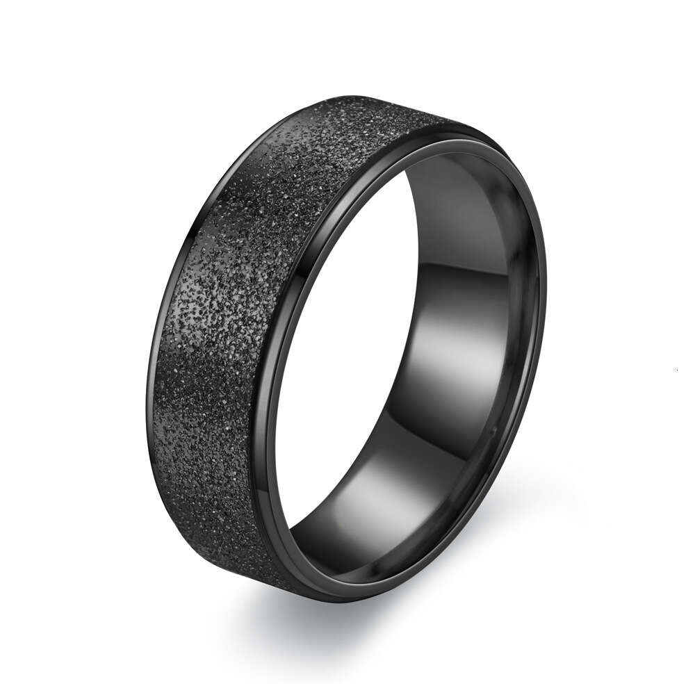 8mm Niche Titanium Stainless Steel Frosted Couple Ring Female Korean Style Fashion Rose Gold Wedding Engagement Finger Ring Bijoux Jewelry Accessories