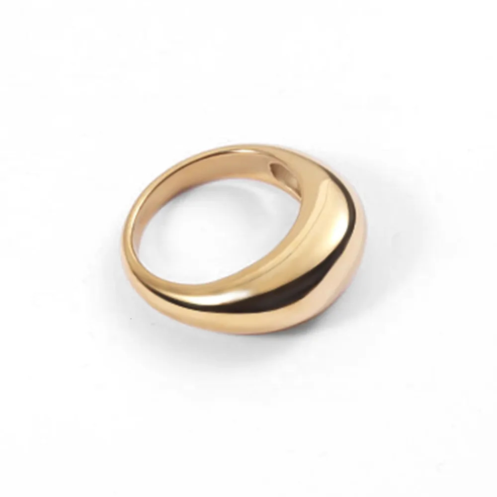 Wedding Rings Fashion Simple Stainless Steel Rings for Women Arc Rings Jewellery Geometric Ring Size 5 6 7 8 231006