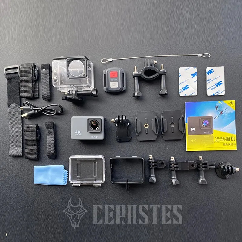 Weatherproof Cameras CERASTES Action Camera 4K 60FPS WiFi Anti shake With Remote Control Screen Waterproof Sport Drive Recorder EIS 231007