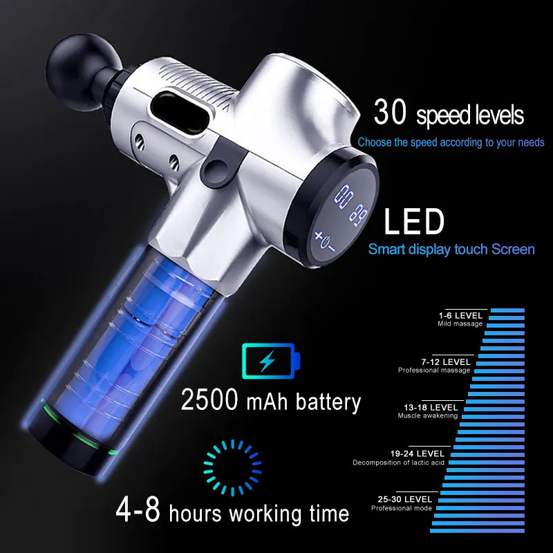 Full Body Massager LCD Electric massage Fascia Gun Slimming Body Muscle Relaxation for Neck back foot leg shoulder Massager massage Gun percussion 231