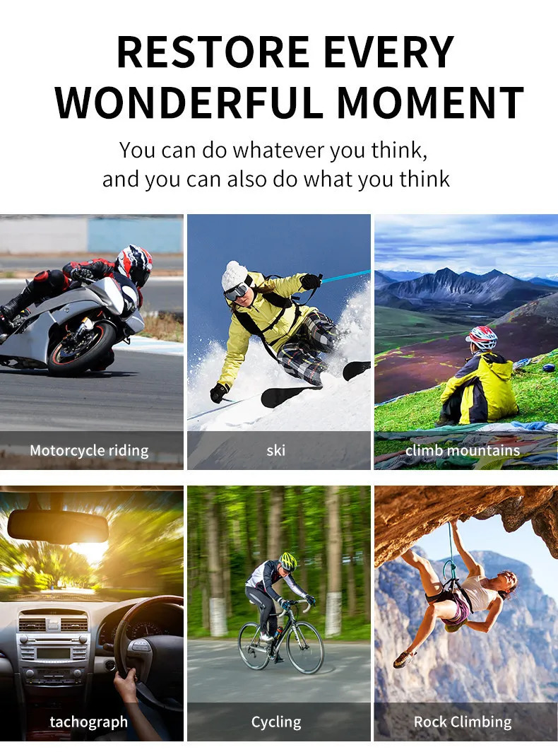 Weatherproof Cameras 4K 60FPS HD Portable Mini Action Camera Wifi Remote View 1 54 Inch Screen160 Wide Angle Sports Video Recorder lP68 Waterproof 231