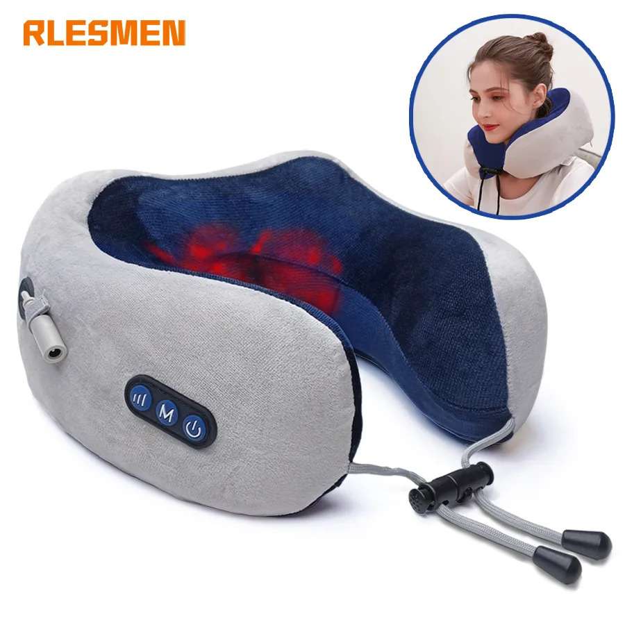 Other Massage Items Neck Massager Relaxation Knead Heat Vibrator Travel U-shaped Pillow Car Airport Office Siesta Electric Cervical Spine Massage 2310