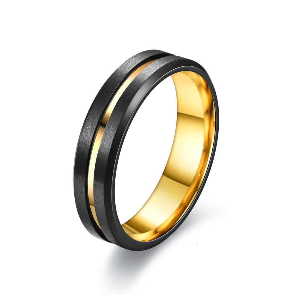 New in Two Tone Titanium Stainless Steel Ring 6mm Three In One Finger Rings For Men and Women Jewelry Wedding Ring Band Vintage Rose Gold Anillos Wolf