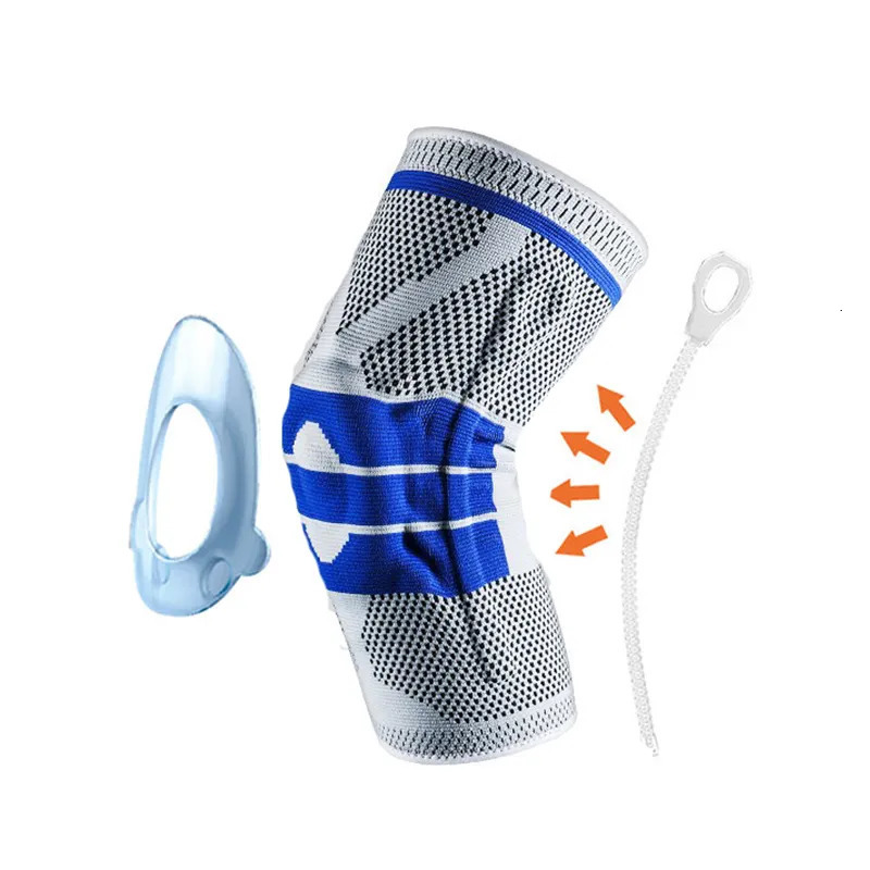 Elbow Knee Pads 1 PCS Silicone Padded Knee Pads Supports Brace Basketball Fitness Meniscus Patella Protection Kneepads Sports Safety Knee Sleeve 23100