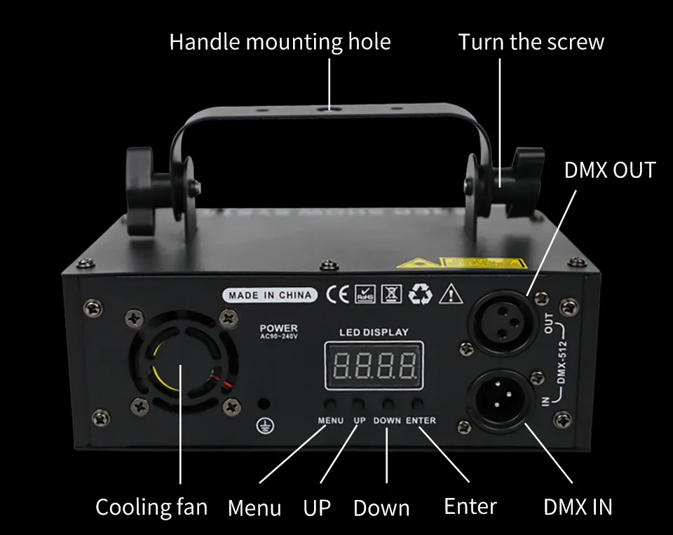 500mw RGB Laser Beam Line Scanner Projector DJ Disco Stage Lighting Effect Dance Party Wedding Holiday Bar Club DMX Lights