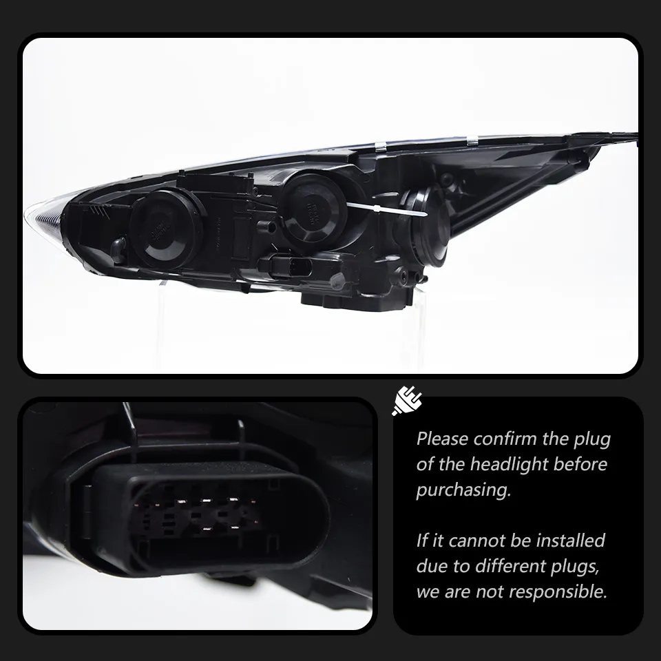 Auto Parts For Ford Focus RS Styling 20 15-20 18 Red Evil-eye LED Daytime Lights Dual Projector DRL Car Accesorios
