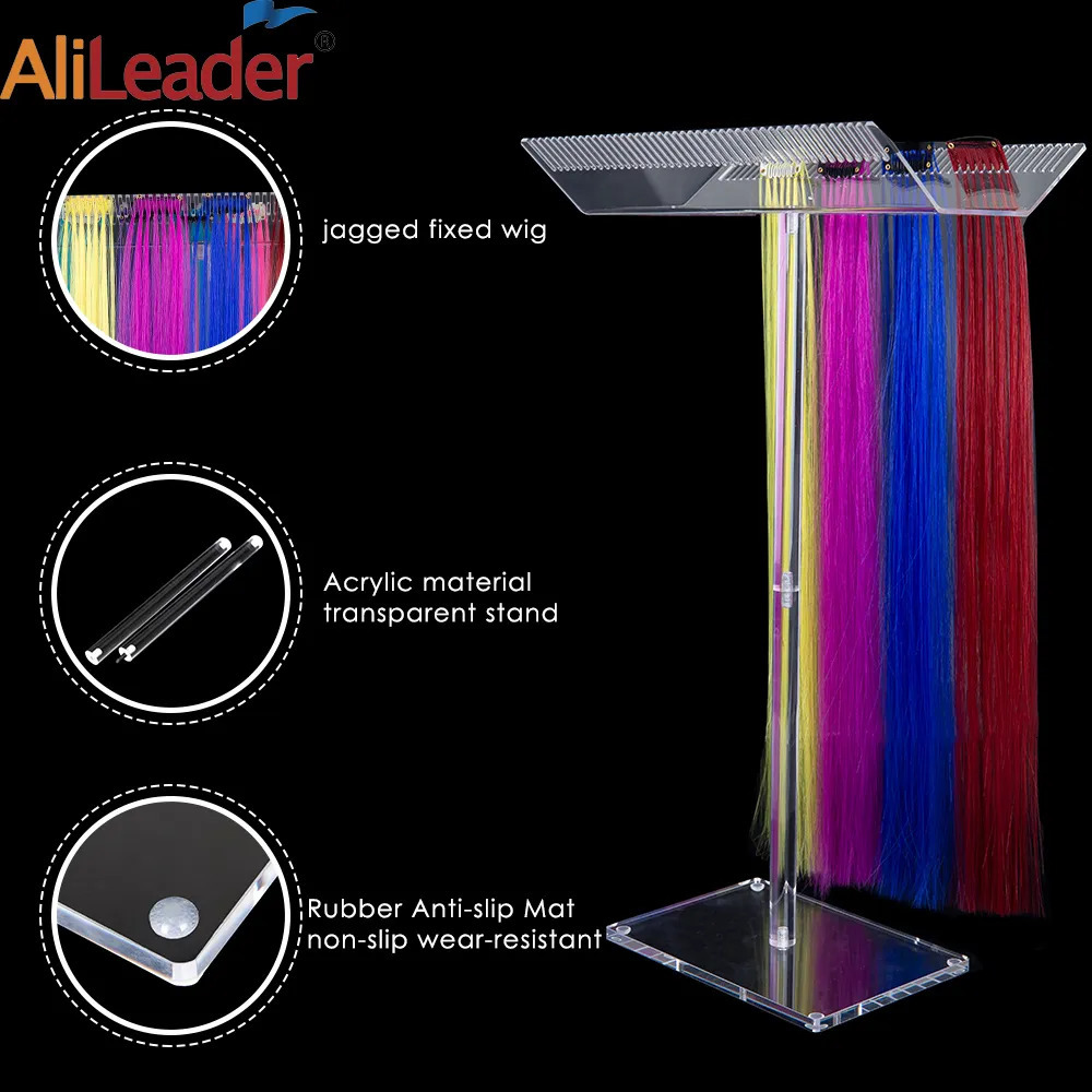 Wig Stand Hiqh Quality Hair Extension Holder Acrylic Hair Extension Stand Professional Hair Extension Separator Display Braiding Hair Rack 231006