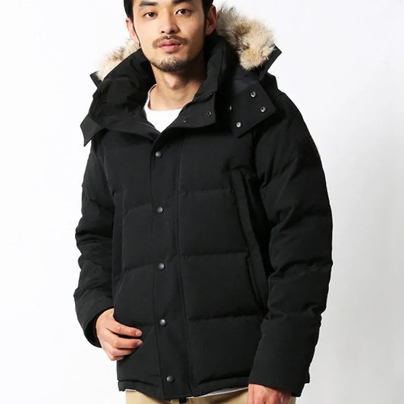 2024 Men Winter Fourrure Down Parka Homme Jassen Chaquetas Outerwear Wolf Fur Hooded Manteau Wyndham Jacket Coat Hiver