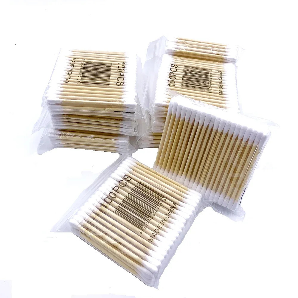 Cotton Swabs 2000pc Double Head Cotton Swab Bamboo Cotton Swab Wood Sticks Disposable Buds Cotton For Beauty Makeup Nose Ears Cleaning Tools 231007