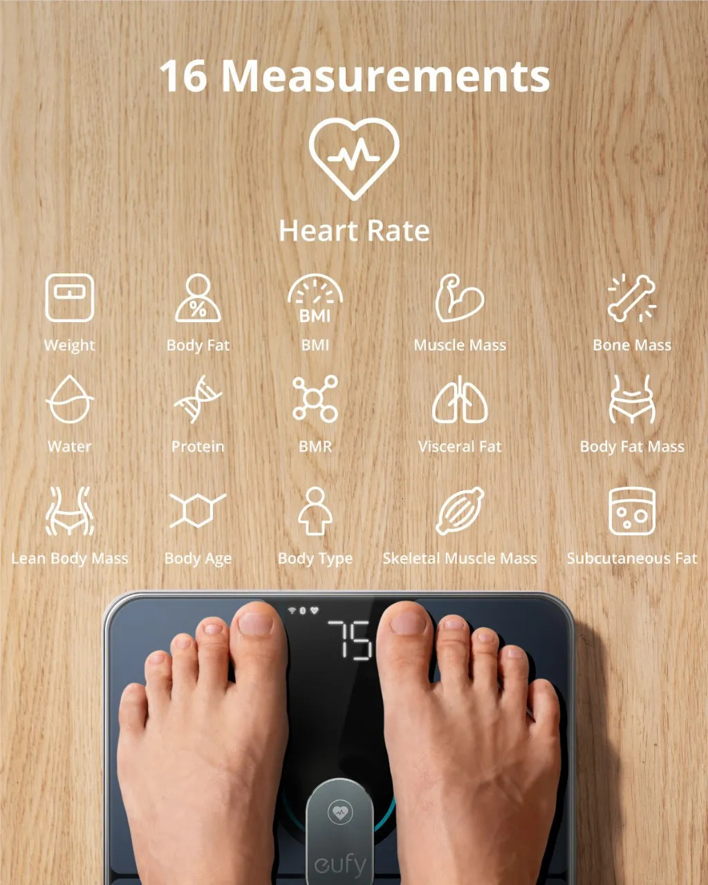 Body Weight Scales eufy Smart Scale P2 Pro Digital Bathroom Scale Wi-Fi Bluetooth 16 Measurements Including Weight Heart Rate Body Fat 231007