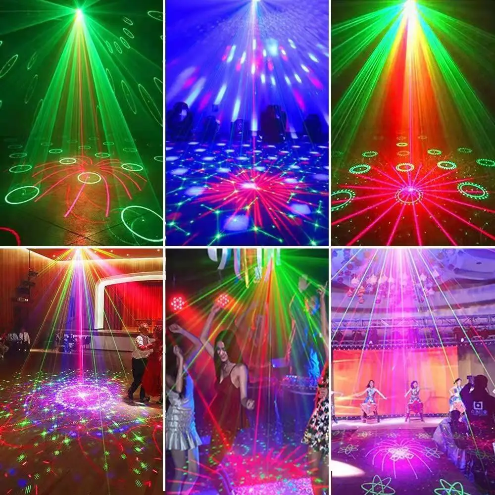 RGB Disco Lights Stage DJ Party Laser Light Projector Light Strobe Party Club Home Holiday Decoration Lights Party Lamp