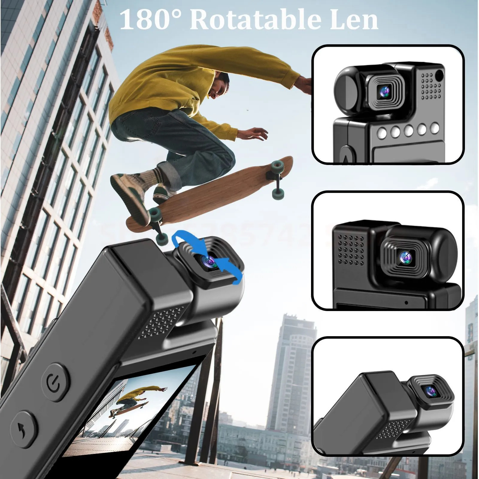 Weatherproof Cameras 4K HD Portable Mini Action Camera Wifi Back Clip 180 Rotatable IR Night Vision Sports Cam Travel Bicycle Driver Video Recorder 23