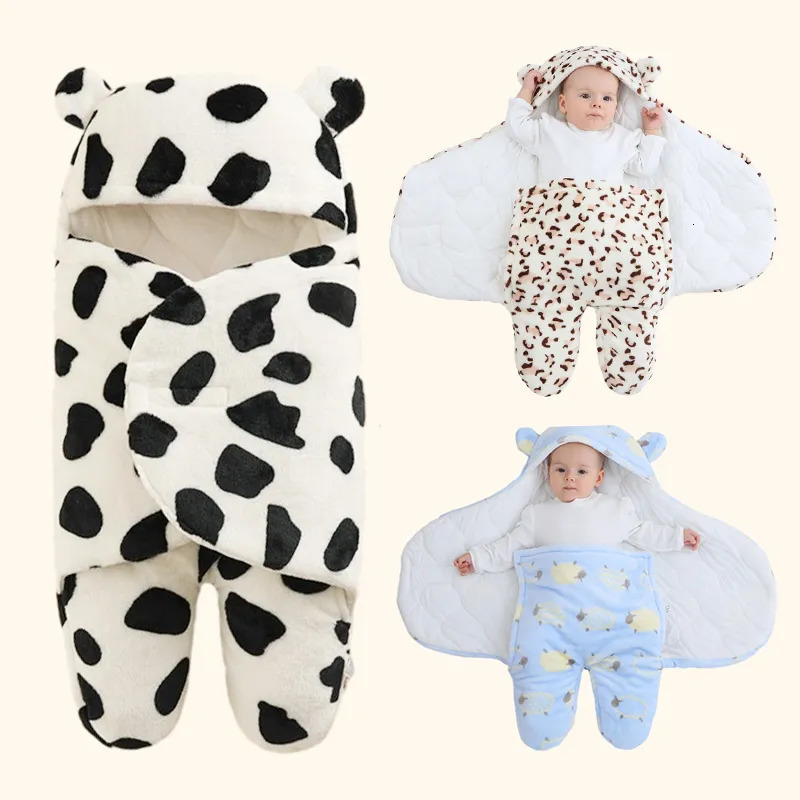 Sleeping Bags Autumn Winter Baby Bag Soft Fluffy born Sleepsack Swaddle Wrap Blankets Envelope Fleece Infant Bedding Items 231007