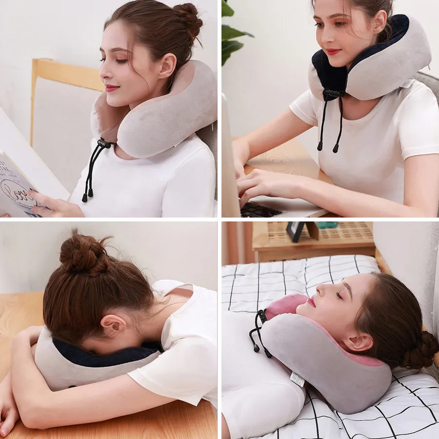 Other Massage Items Neck Massager Relaxation Knead Heat Vibrator Travel U-shaped Pillow Car Airport Office Siesta Electric Cervical Spine Massage 2310
