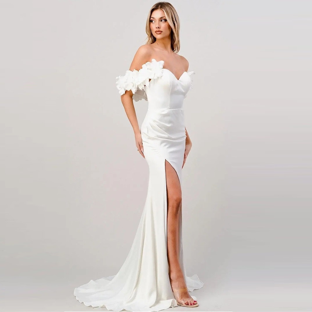 Arabic White Wedding Dresses Detachable Long Sleeves Mermaid Bridal Gowns Beads Lace Applique Nigerian Marriage Dress Plus Size Custom Made11