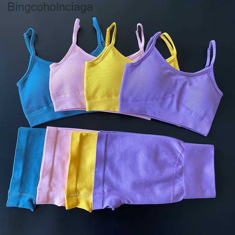 Active Sets Seamless 2 Piece Yoga Set Women Gym Clothes Sports Bra+Shorts Set Women's Tracksuit 2 Piece Set Fitness Clothing Workout ClothesL2310