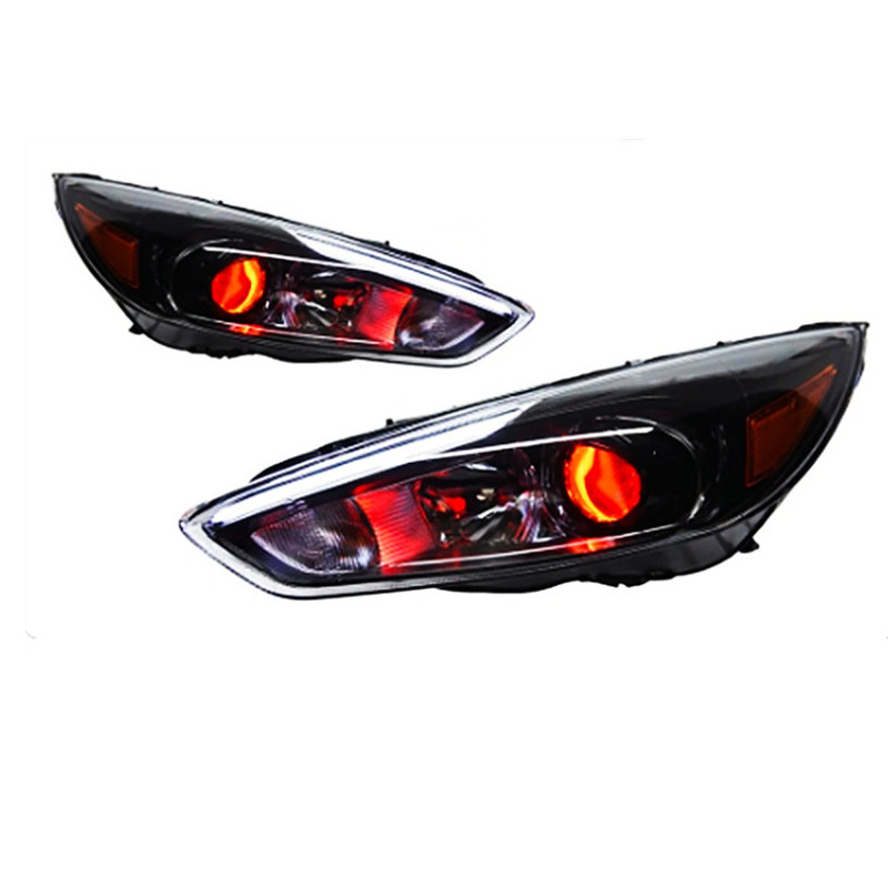 Auto Parts For Ford Focus RS Styling 20 15-20 18 Red Evil-eye LED Daytime Lights Dual Projector DRL Car Accesorios