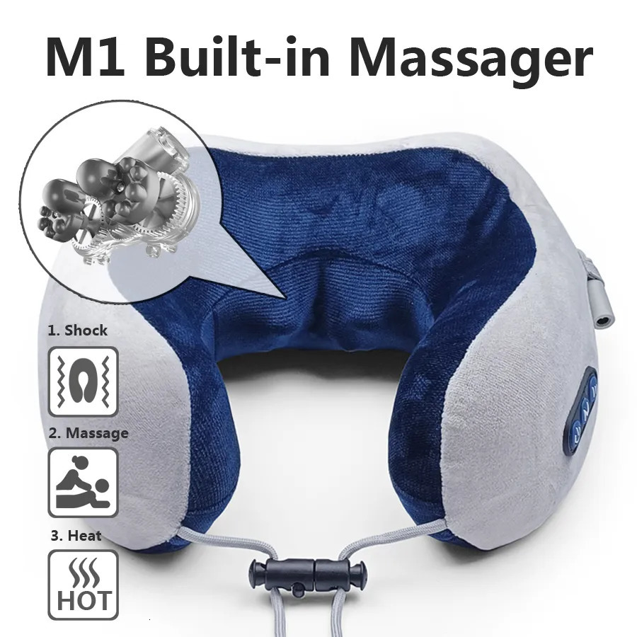 Other Massage Items Neck Massager Relaxation Knead Heat Vibrator Travel U-shaped Pillow Car Airport Office Siesta Electric Cervical Spine Massage 2310