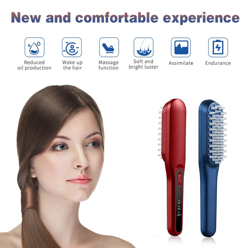 Head Massager Negative Lon Hair Growth Comb Anti Hair Loss Therapy Brush Potherapy Stress Relief Massage Vibration Scalp Massager Hair Care 231006