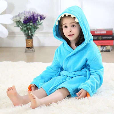 Towels Robes Cartoon Dinosaur Children Bathrobes Baby Kids Pajamas Hooded Beach Towel Bathrobe Soft Bath Robe Toddler Boys Girls Robes Gown 231007