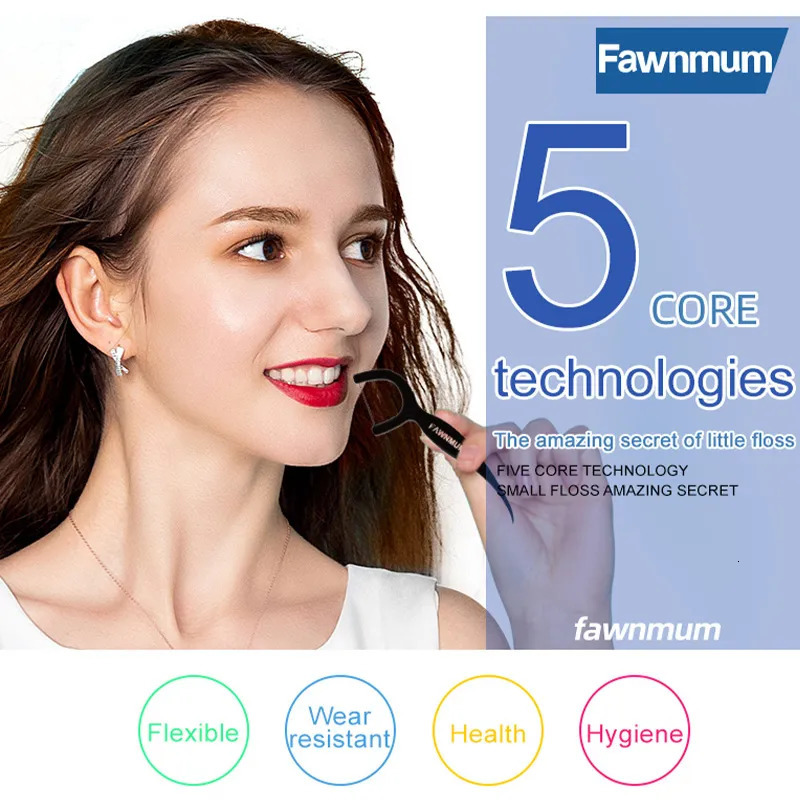 Dental Floss Fawnmum Dental Floss Sticks Clean Between Teeth Oral Hygiene Toothpicks Interdental Brushes For Teeth Cleaning Tools Tooth Pick 231007