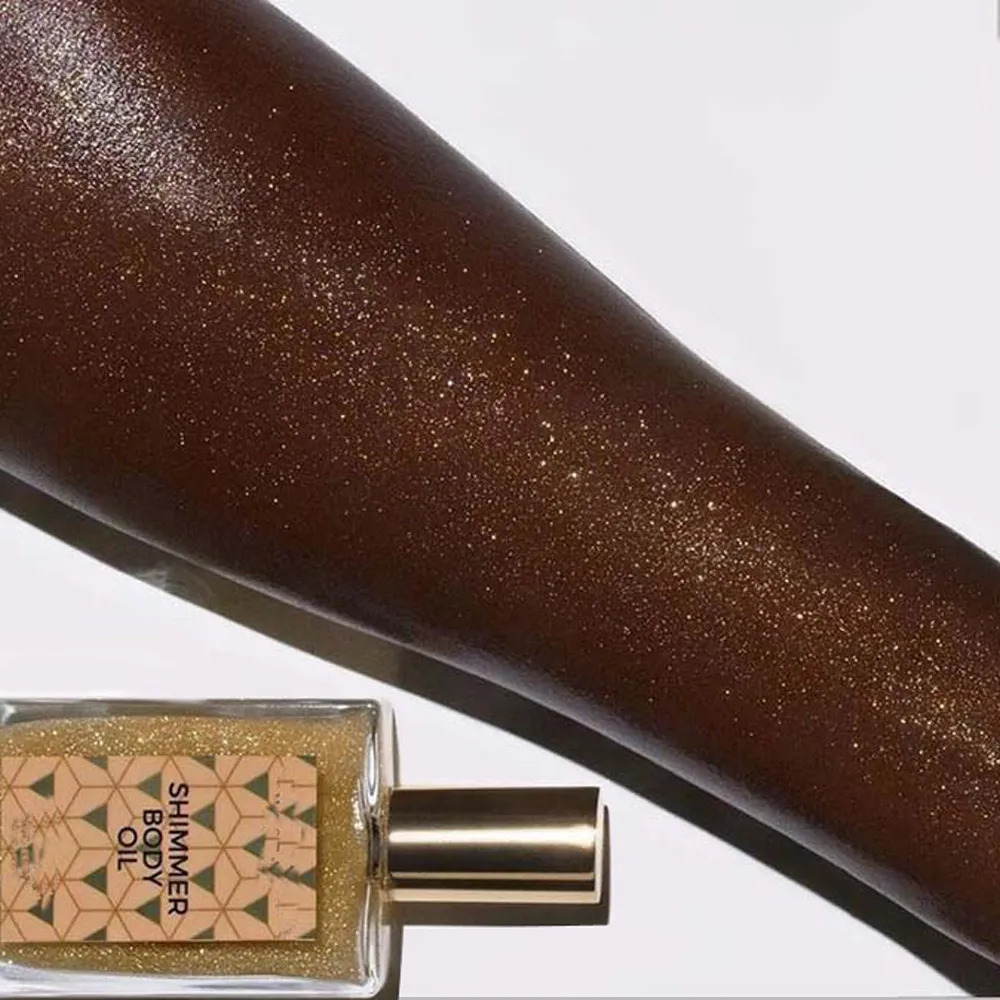 50ml Gold Glow Shimmer Body Oil Liquid Face Highlighter Cream Glitter Skin Foundation Primer Highlight Creamy Makeup 231006 Free shipping