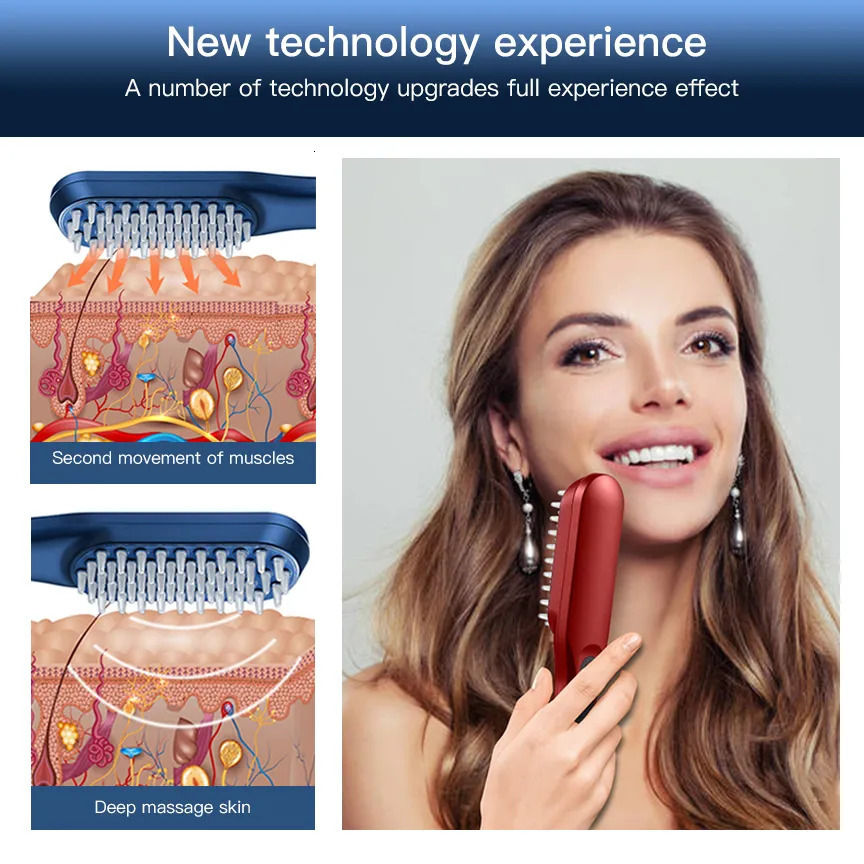 Head Massager Negative Lon Hair Growth Comb Anti Hair Loss Therapy Brush Potherapy Stress Relief Massage Vibration Scalp Massager Hair Care 231006