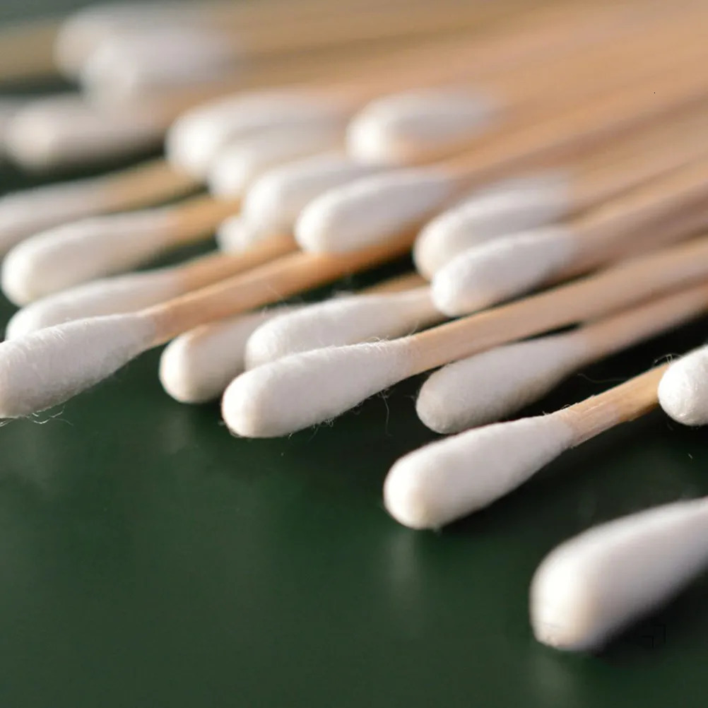 Cotton Swabs 500PCS Q- tips Cotton Swab Single Cotton 15CM Wooden Handle with Box 231007
