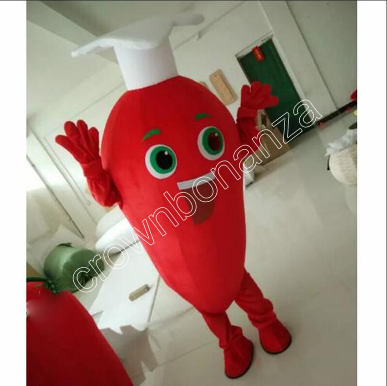 2024 Red Pepper Mascot Costumes Halloween Cartoon Character Outfit Suit Xmas Outdoor Party Outfit Unisex Promotional Advertising Clothings