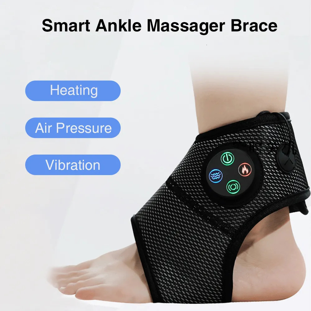 Leg Massagers Electric Ankle Foot Massager Vibration Compress Smart Air Pressure Multifunctional Brace Pain Relief Relaxation Treatments 231006