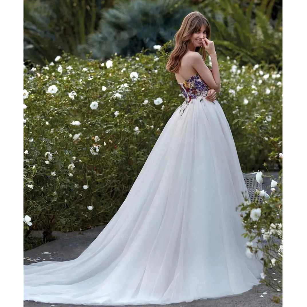 Princess White A Line Wedding Dresses Bridal Gowns Puffy Tiered Tulle Skirt Sleeveless Long Floor Length Bride Dress zxthy