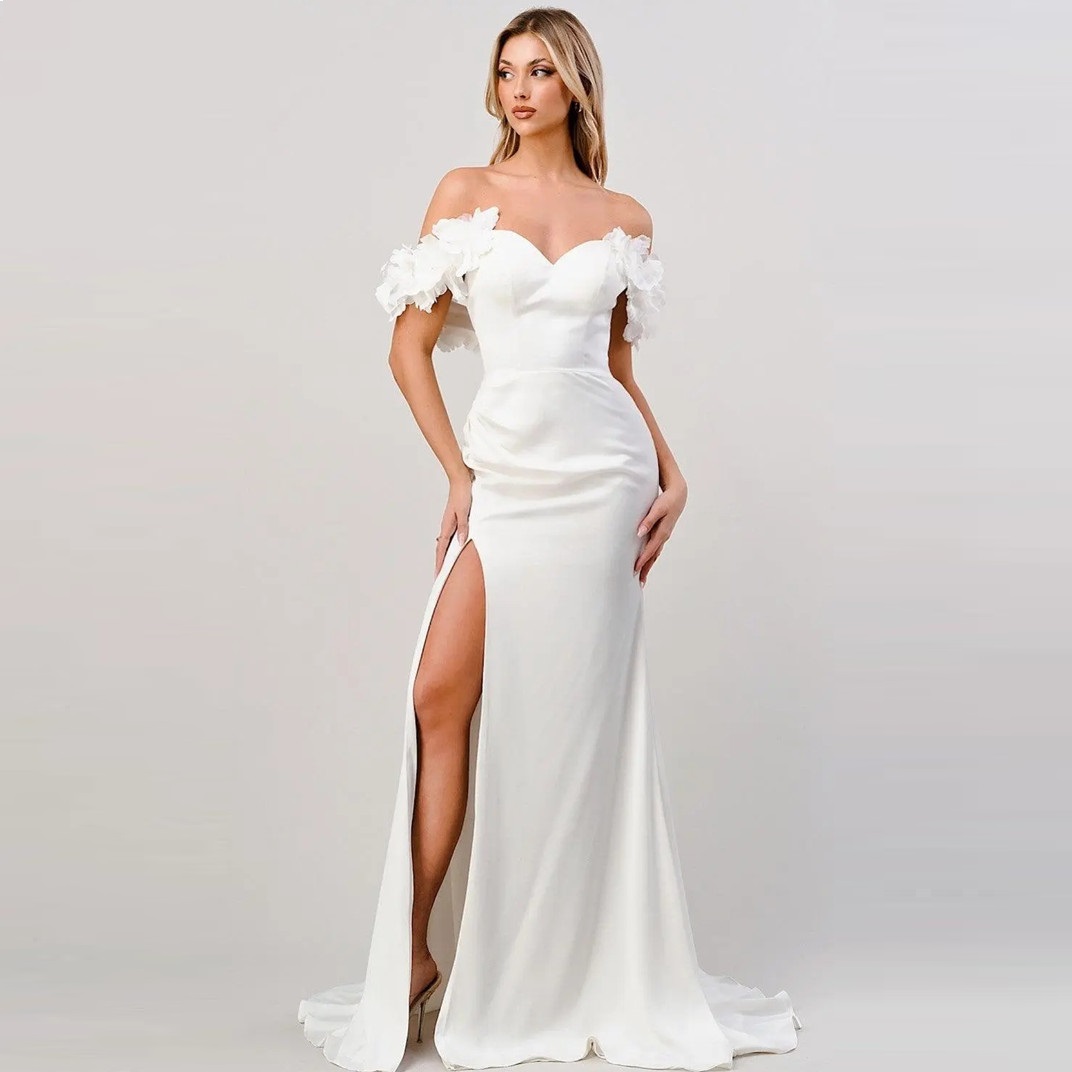 Arabic White Wedding Dresses Detachable Long Sleeves Mermaid Bridal Gowns Beads Lace Applique Nigerian Marriage Dress Plus Size Custom Made11