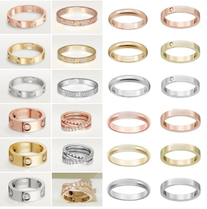 New Fashion Accessories 4mm Titanium Steel Silver Love Ring Men and Women Designer Rose Gold Rings for Lovers Couple Ring Boyfriend Girlfriend Gift wh110802