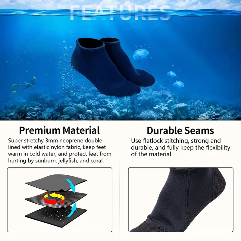 Water Shoes 3mm Neoprene Swim Socks for Men Surfing Diving Sock Keep Warm Women Water Aqua Shoes for Beach Volleyball Sand Soccer Booties 231006