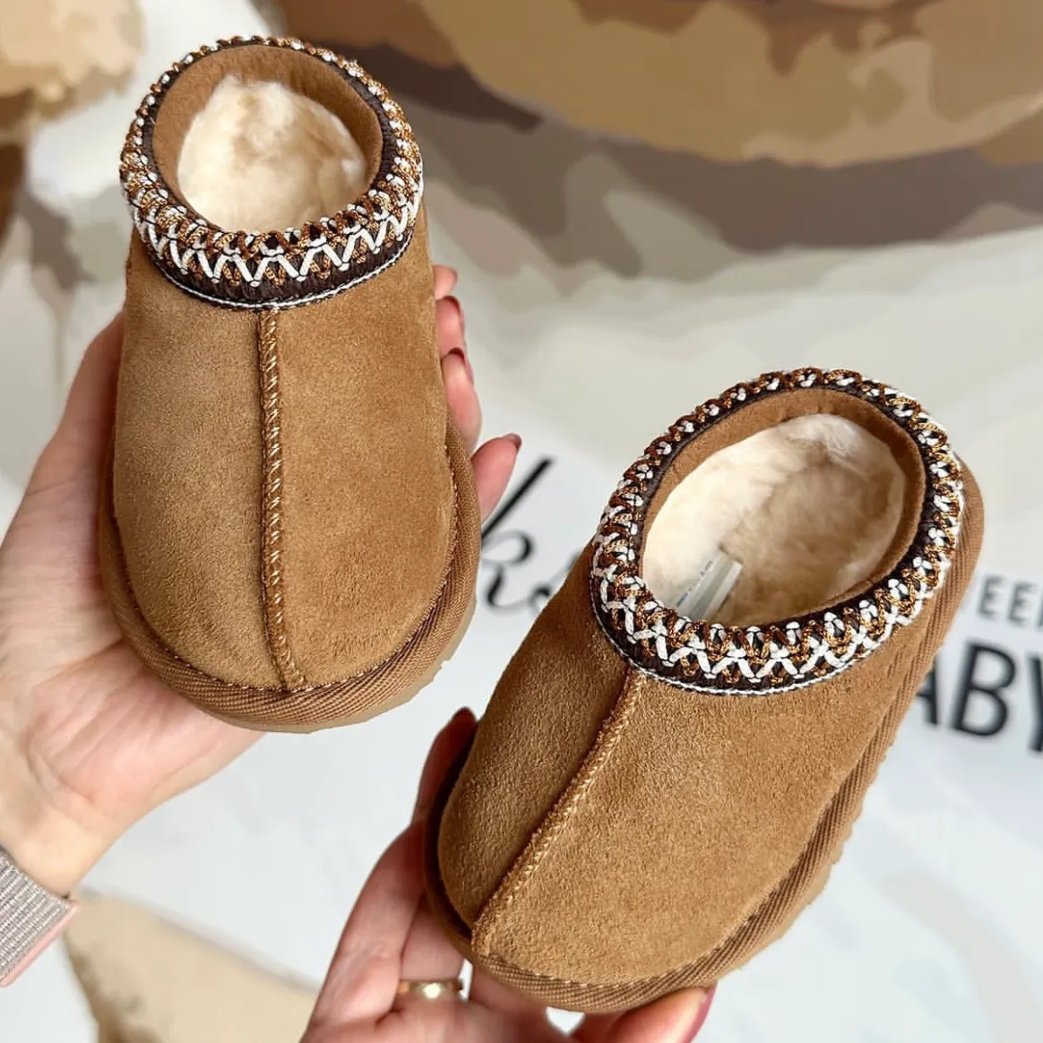 Kids Toddler Tasman II Slippers Tazz Baby boots Chestnut Fur Slides Sheepskin Shearling Classic Ultra Mini Boot Winter Mustard Seed Mules Slip-on Wool Little Big
