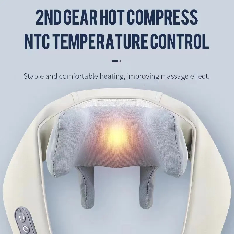 Other Massage Items Shiatsu Back Neck Massager with Heat Electric Massager for Back Shoulder Massage Pillow Muscle Relaxation Gift for Family 231006