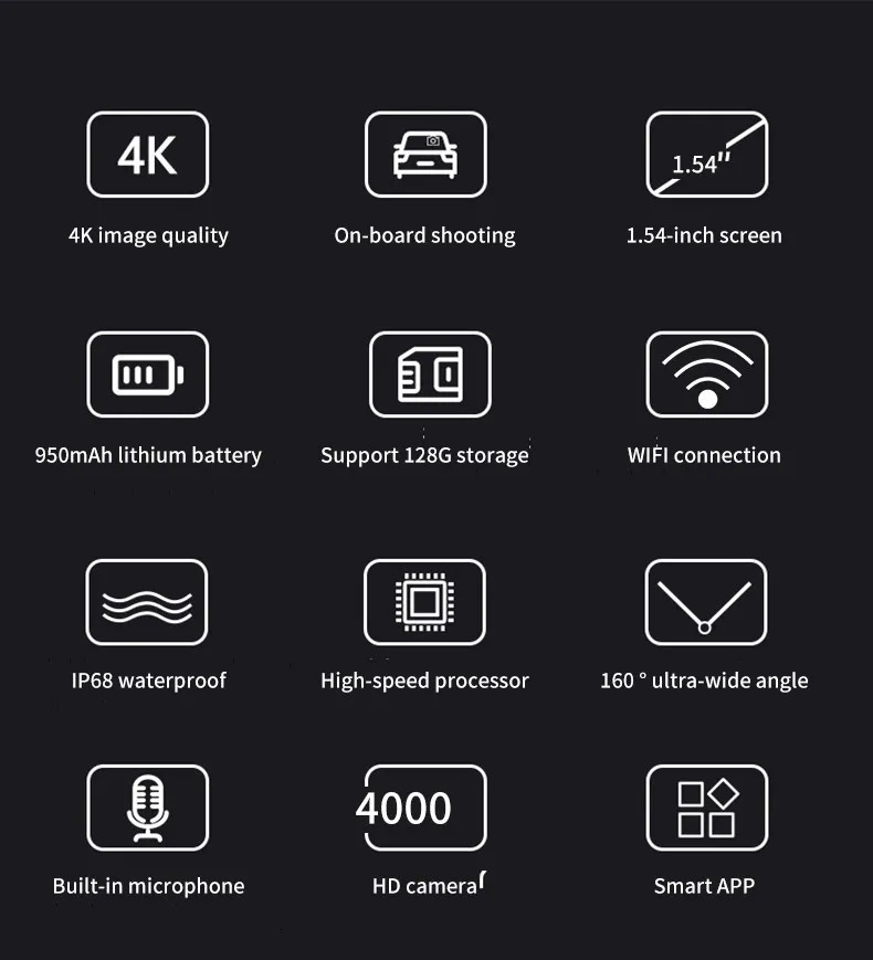 Weatherproof Cameras Wifi Mini Action Camera V8 4K HD 60FPS with Remote Control Screen Waterproof DV Sport Camcorders Drive Recorder Wireless Webcam 2