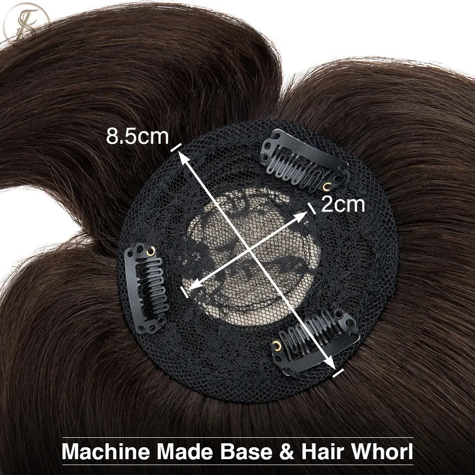 Lace Wigs TESS Human Hair Toppers 8.5x8.5cm Women Topper 2cm Hair Vortex Natural Hair Wigs Center Crown Machine-made Hairpiece With Bangs 231006