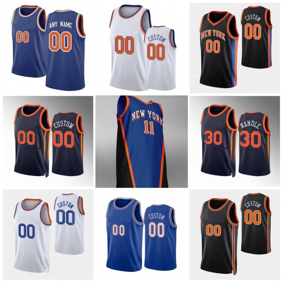 RJ Barrett Jalen Brunson Julius Randle Basketball Jersey New Yorks Obi Toppin Knick Evan Fournier Derrick Rose Immanuel Quickley Mitchell Robinson 2023-24 City