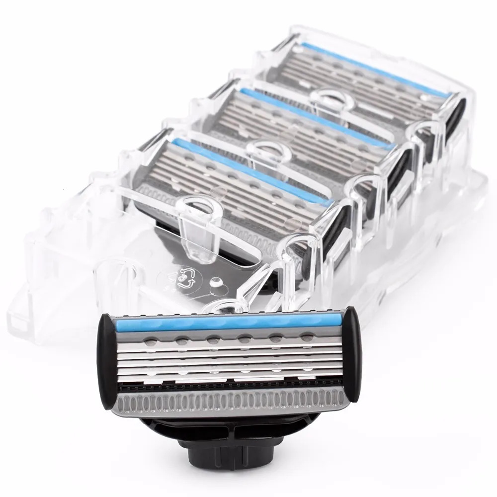 Razors Blades QShave It Blue Series Manual Shaving Razor Blade for Man Refill X5 Plus 1 Trimmer USA Top 4 Cartridges 231007