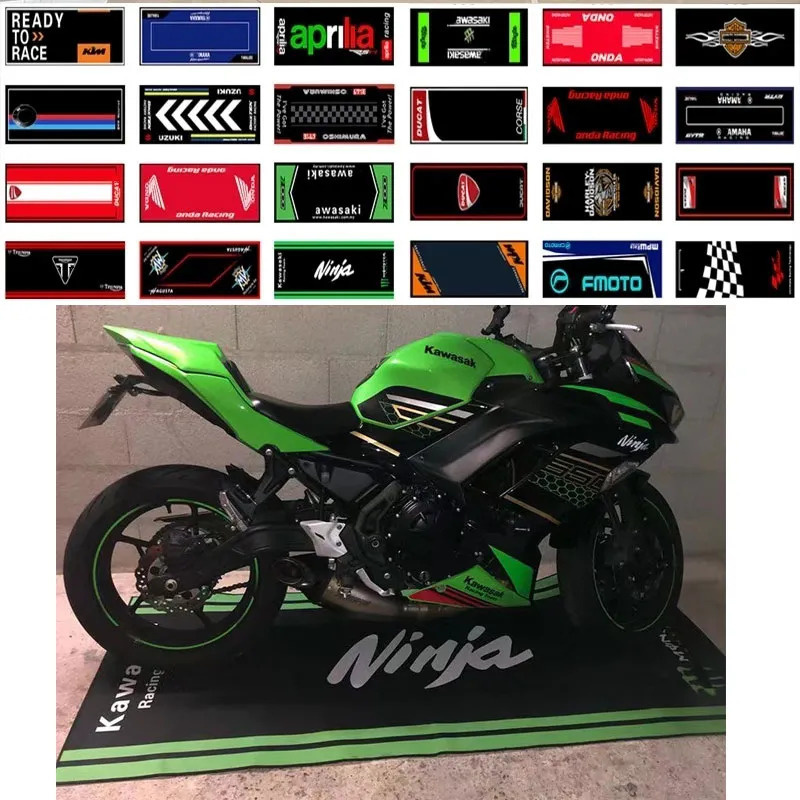 Carpets Customized Motorcycle Display Mat Racing Moto Parking Carpet Cool Motorcycle Display Carpet Work Floor Garage Mat Tapis Moto 231006