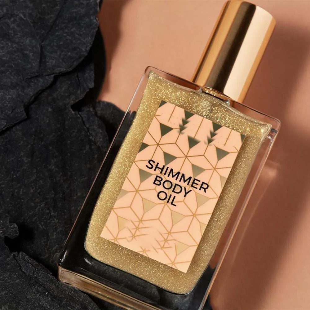 50ml Gold Glow Shimmer Body Oil Liquid Face Highlighter Cream Glitter Skin Foundation Primer Highlight Creamy Makeup 231006 Free shipping