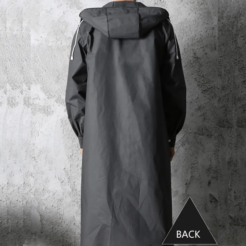 Rain Wear Black Fashion Adult Waterproof Long Raincoat Women Men Rain coat Hooded For Outdoor Hiking Travel Fishing Climbing Thickened 231007