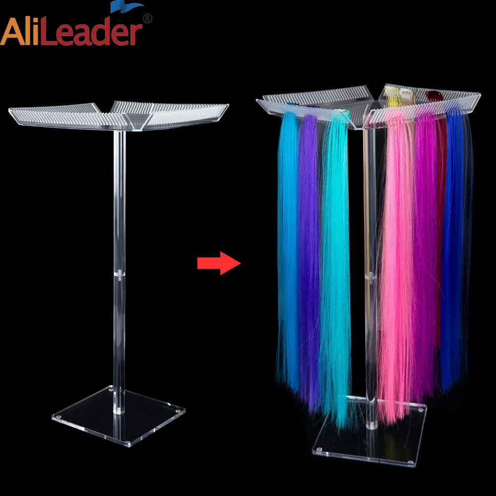 Wig Stand Hiqh Quality Hair Extension Holder Acrylic Hair Extension Stand Professional Hair Extension Separator Display Braiding Hair Rack 231006