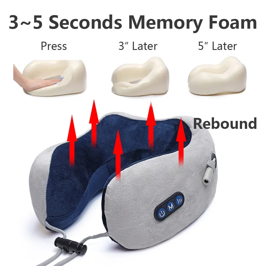 Other Massage Items Neck Massager Relaxation Knead Heat Vibrator Travel U-shaped Pillow Car Airport Office Siesta Electric Cervical Spine Massage 2310