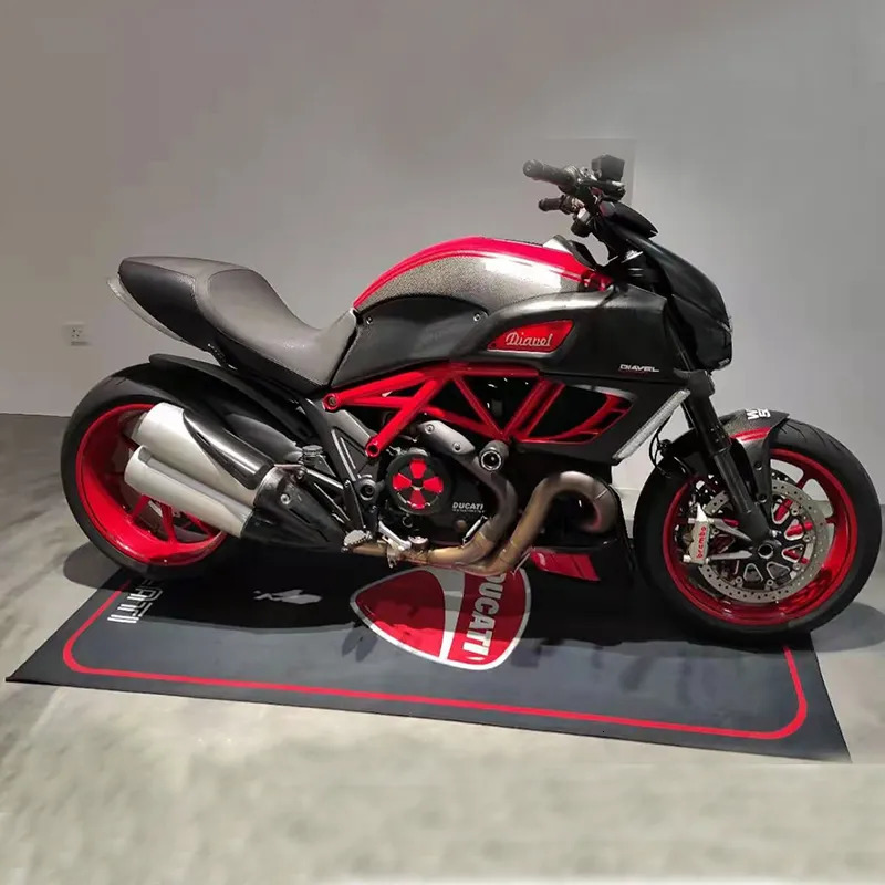 Carpets Customized Motorcycle Display Mat Racing Moto Parking Carpet Cool Motorcycle Display Carpet Work Floor Garage Mat Tapis Moto 231006