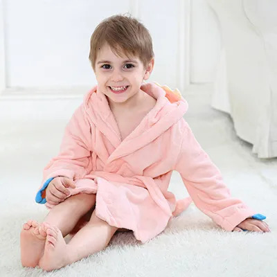 Towels Robes Cartoon Dinosaur Children Bathrobes Baby Kids Pajamas Hooded Beach Towel Bathrobe Soft Bath Robe Toddler Boys Girls Robes Gown 231007