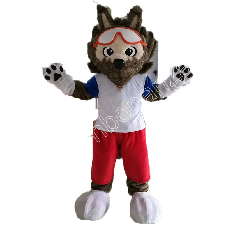 2024 football wolf Mascot Costumes Halloween Cartoon Character Outfit Suit Xmas Outdoor Party Outfit Unisex Promotional Advertising Clothings