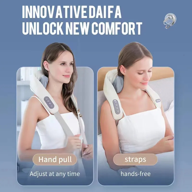 Other Massage Items Shiatsu Back Neck Massager with Heat Electric Massager for Back Shoulder Massage Pillow Muscle Relaxation Gift for Family 231006